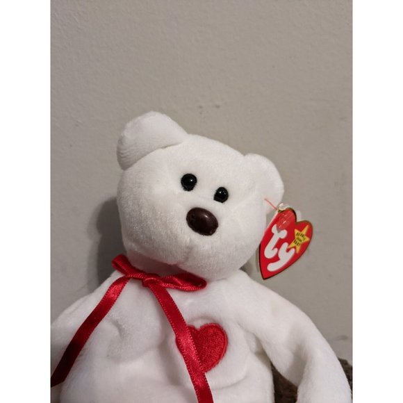 Ty 4058 Valentino Bear Beanie Baby 1993/1994; Errors, PVC, Brown Nose - Picture 2 of 11